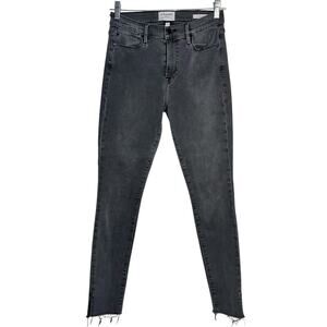 FRAME Le High Skinny Raw Hem Jeans in Dartmouth Wash Size 27